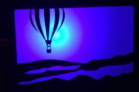 Light up box with a hot air balloon