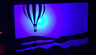 Light up box with a hot air balloon