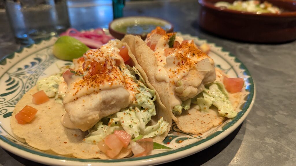 Plate of fish tacos
